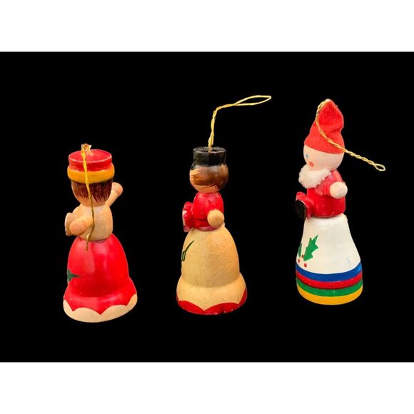 1970s VINTAGE TRIM A TREE 3 ORNAMENTS WOODEN HAND-PAINTED EUC - Picture 3 of 7